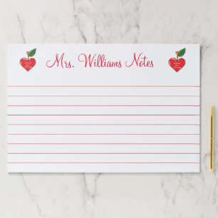 先生評価パーソナライズされた赤いハート ペーパーパッド
