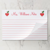 先生評価パーソナライズされた赤いハート ペーパーパッド (折り畳み)