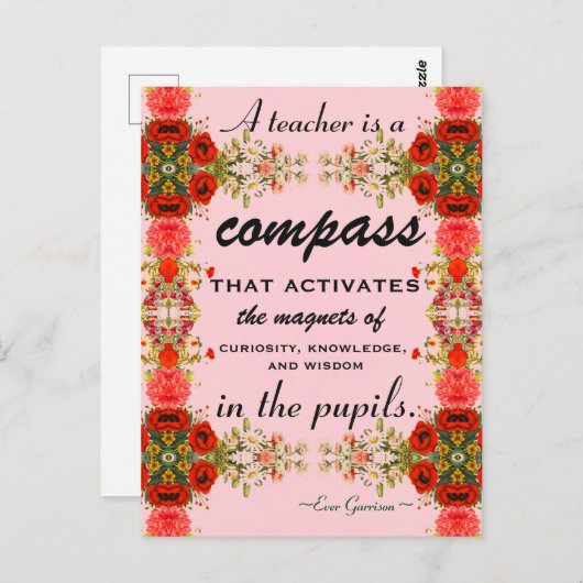 先生評価フローラ引用文 ポストカード (正面/裏面)