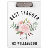 先生評価フローラ パーソナライズされた クリップボード (正面)