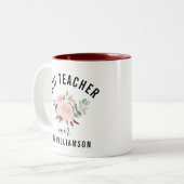 先生評価フローラ パーソナライズされた ツートーンマグカップ (正面左)