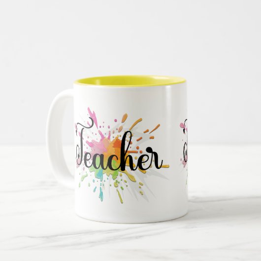 先生評価マググ | お礼のプレゼント ツートーンマグカップ (正面左)