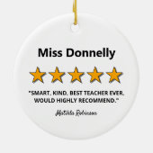 先生評価レビュークリスマス セラミックオーナメント (裏面)