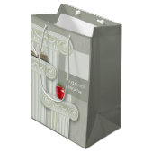 先生評価名前をカスタムする ミディアムペーパーバッグ (正面アングル)