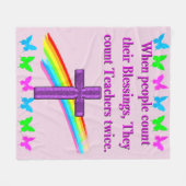 先生評価 フリースブランケット (正面(横))