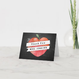 先生評価Appleハートサンキューカード サンキューカード