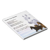 先生詩 – 馬のデザイン ノートパッド (アングル)