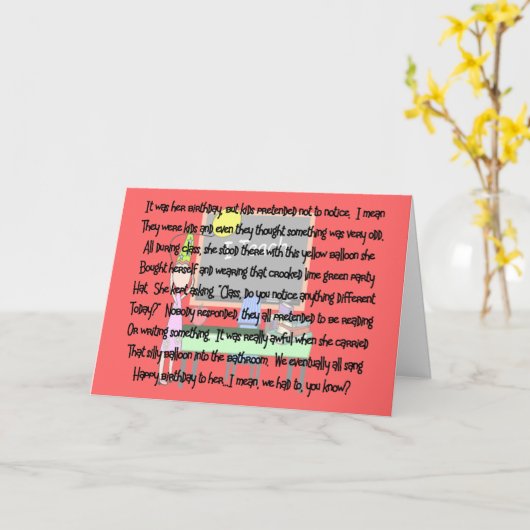 先生誕生日ストーリーアートギフト「イエローバルーン」 カード (黄色い花)