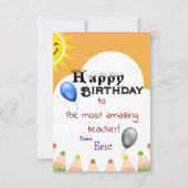 先生誕生日 カード (正面)