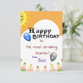 先生誕生日 カード (スタンド正面)