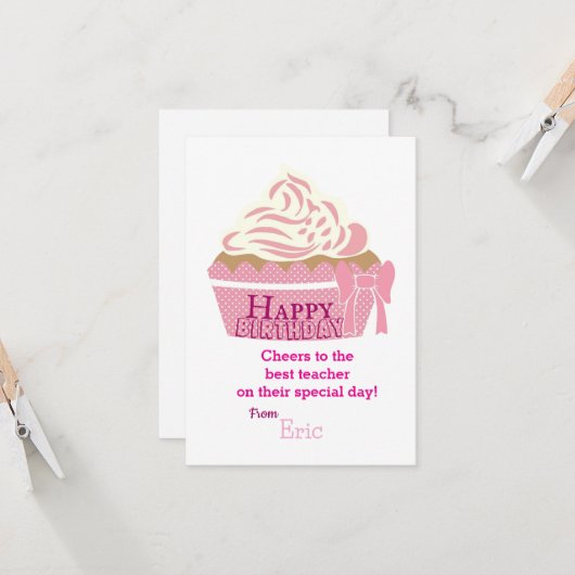 先生誕生日 カード (正面/裏面インサイチュ)