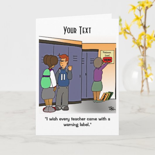 先生警告ラベル カード (黄色い花)