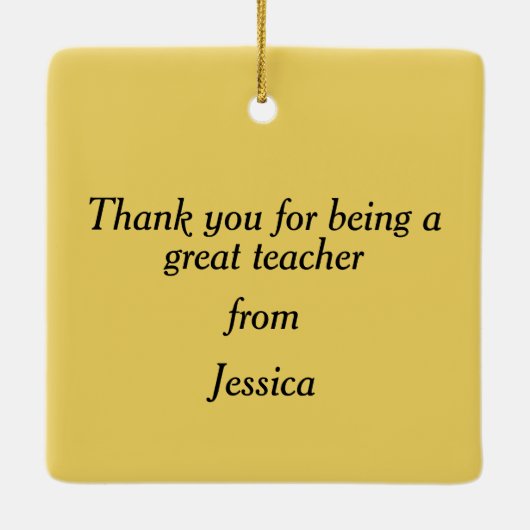 先生賞を受賞してあり素晴らしがとう セラミックオーナメント (裏面)