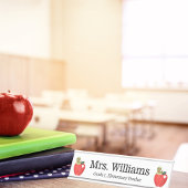 先生賞味日、かわいい赤りんご、カスタム デスクネームプレート