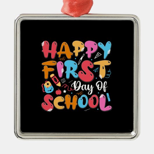 先生贈与 |ハッピーファースト・デイ・オブ・スクール メタルオーナメント (正面)