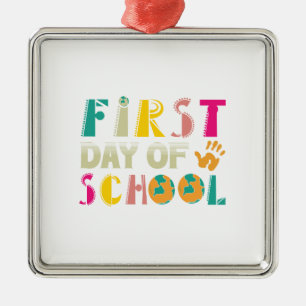 先生贈与  学校の初日 メタルオーナメント