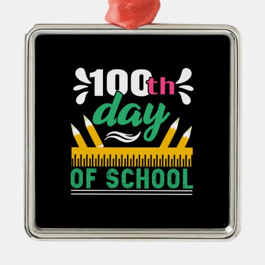 先生贈与 |学校の100日目 メタルオーナメント (正面)