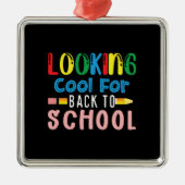 先生贈与 |新学期クールを探す メタルオーナメント (正面)