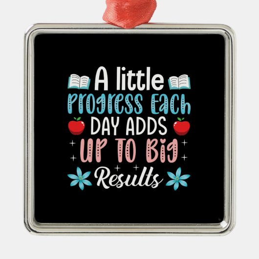 先生贈与 |日々少しの進歩が加わる メタルオーナメント (正面)