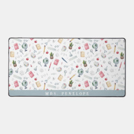 先生贈与 |水彩パターパーソナライズされたン デスクマット