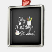 先生贈与 |私の学校の初日 メタルオーナメント (左)