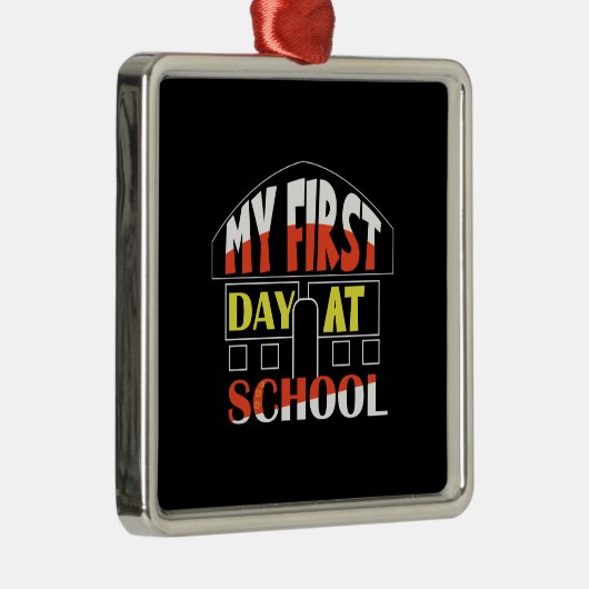 先生贈与 |私の学校の初日 メタルオーナメント (右)