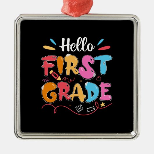 先生贈与 | Hello First Grade メタルオーナメント (正面)