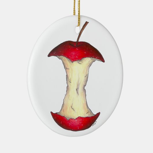 先生赤おいしいフルーツコアのためのリンゴ セラミックオーナメント (右)