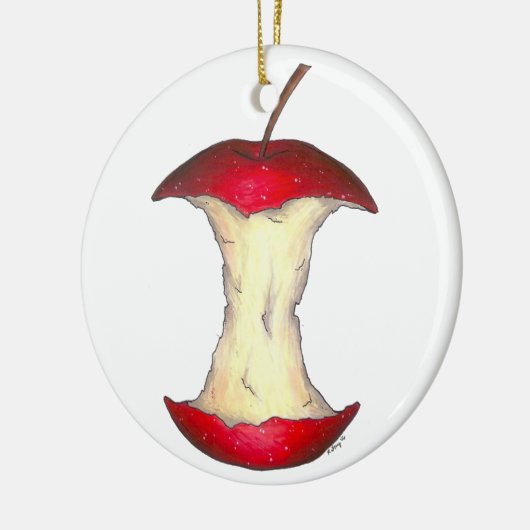 先生赤おいしいフルーツコアのためのリンゴ セラミックオーナメント (左)