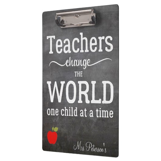 先生赤りんごチョークボードタイポグラフィ引用文 クリップボード (左)