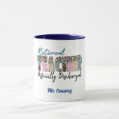 先生退職したは正式に解雇された。編集可能 マグカップ (中央)