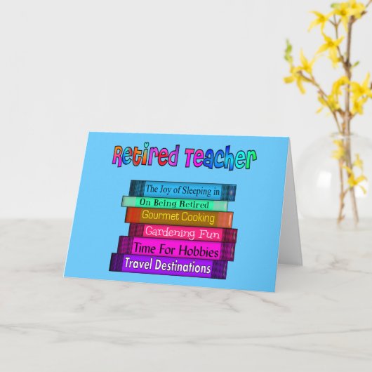 先生退職したギフト積み上げデザイン カード (黄色い花)