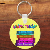 先生退職したギフト積み上げデザイン キーホルダー (正面)