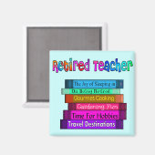 先生退職したギフト積み上げデザイン マグネット (正面/裏面)