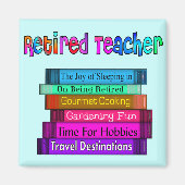 先生退職したギフト積み上げデザイン マグネット (正面)