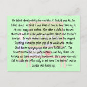 先生退職したストーリーアート「リタイアに取り憑かれる」 ポストカード (正面)