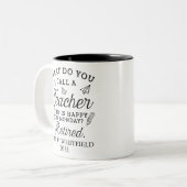 先生退職した学長退職白番 ツートーンマグカップ (正面左)