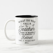 先生退職した学長退職白番 ツートーンマグカップ (左)