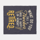 先生退職した月曜学校の同僚の退職 フリースブランケット (正面(横))