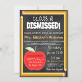 先生退職チャルクボード学校が永遠に 招待状 (正面)