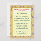 先生退職パーソナライズされたパーティの招待状 招待状 (裏面)