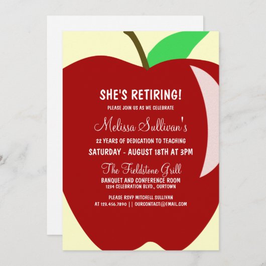 先生退職パーティの招待状 招待状 (正面/裏面)