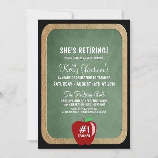 先生退職パーティの招待状 招待状 (正面)