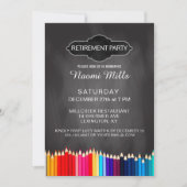 先生退職パーティー黒板鉛筆 招待状 (正面)