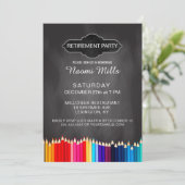 先生退職パーティー黒板鉛筆 招待状 (スタンド正面)