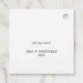 先生退職元金退職したタイポグラフィ フェイバータグ (裏面)