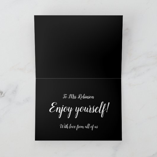 先生退職祝 カード (内部)