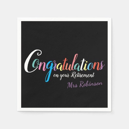 先生退職祝 スタンダードカクテルナプキン (正面)