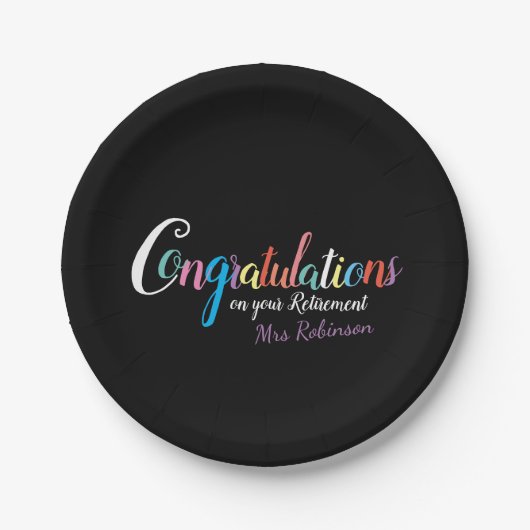 先生退職祝 ペーパープレート (正面)