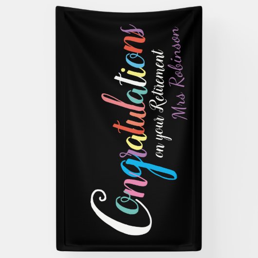 先生退職祝 横断幕 (縦)